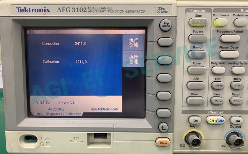 泰克示波器AFG3102CH1通道有故障，按键不灵敏维修