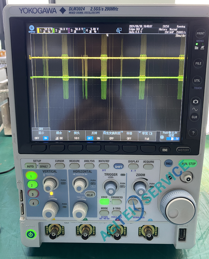 YOKOGAWA横河DLM3024示波器CH1/CH2迹线异常维修案例